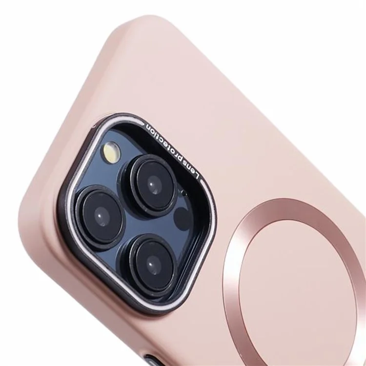 MMKK-Serie für iPhone 14 Pro Handyhülle Rubberized Magnetic PC Cover kompatibel mit Magsafe - Pink