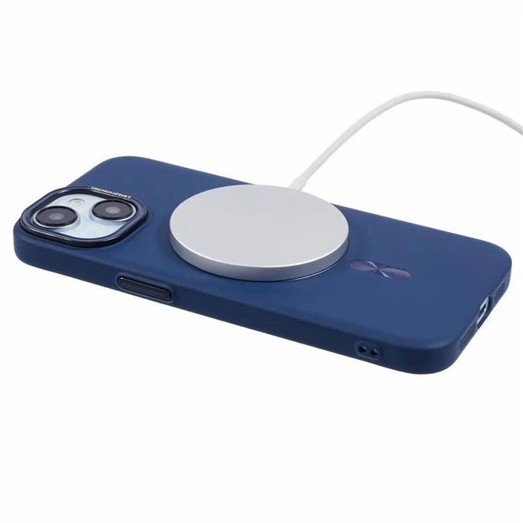 MMKK Series para iPhone 14 Case Compatível com Magsafe Capa de PC Duro Enrubescente - Safira