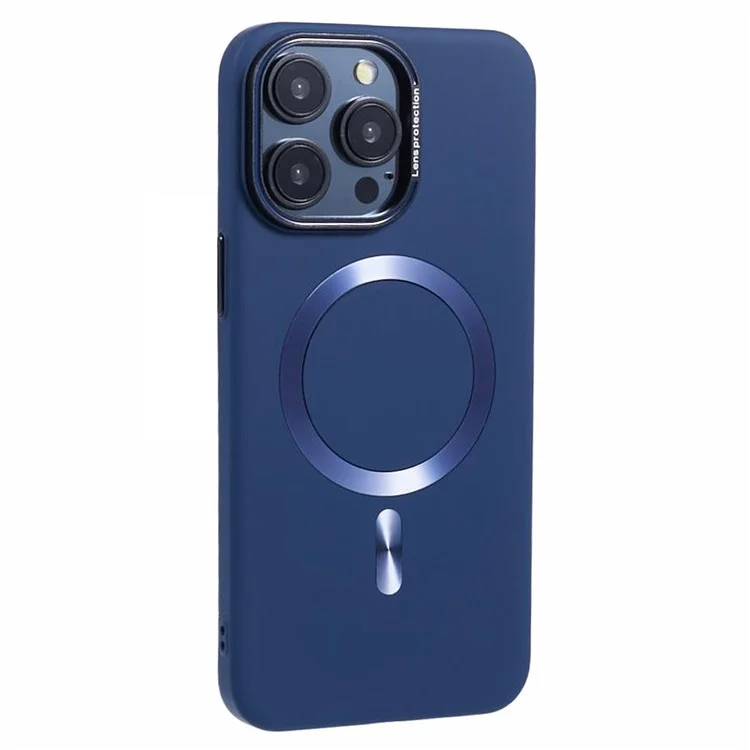 MMKK Series for iPhone 13 Pro Max Magnetic Case Anti-Scratch Hard PC Rubberized Phone Cover - Sapphire