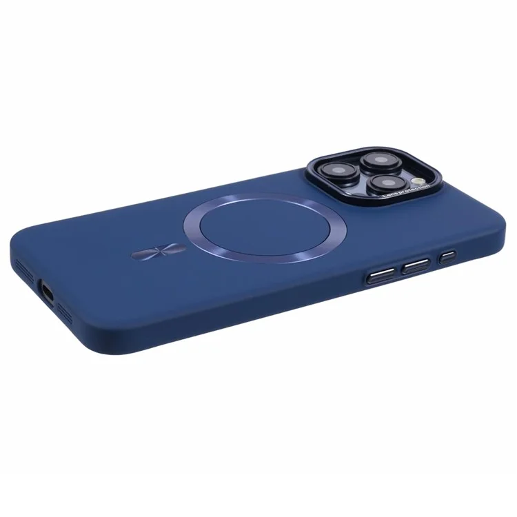 MMKK Series for iPhone 13 Pro Max Magnetic Case Anti-Scratch Hard PC Rubberized Phone Cover - Sapphire