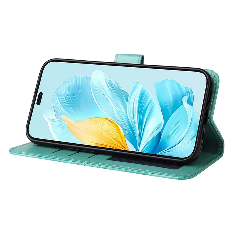 For Honor 200 Lite Case Imprinted Sunflower Magnetic Phone Stand Cover - Green