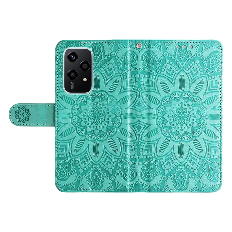 For Honor 200 Lite Case Imprinted Sunflower Magnetic Phone Stand Cover - Green