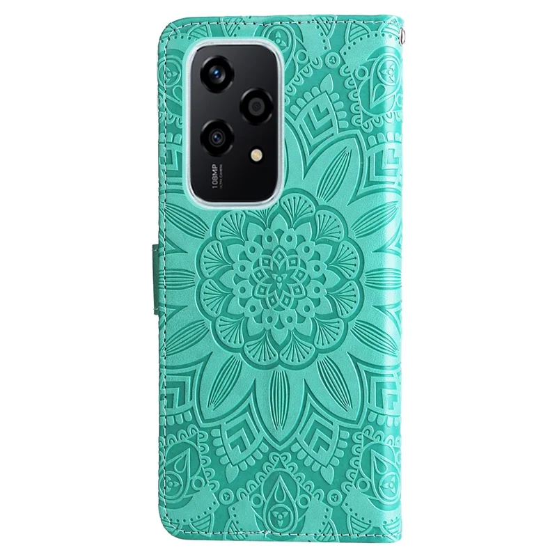 For Honor 200 Lite Case Imprinted Sunflower Magnetic Phone Stand Cover - Green