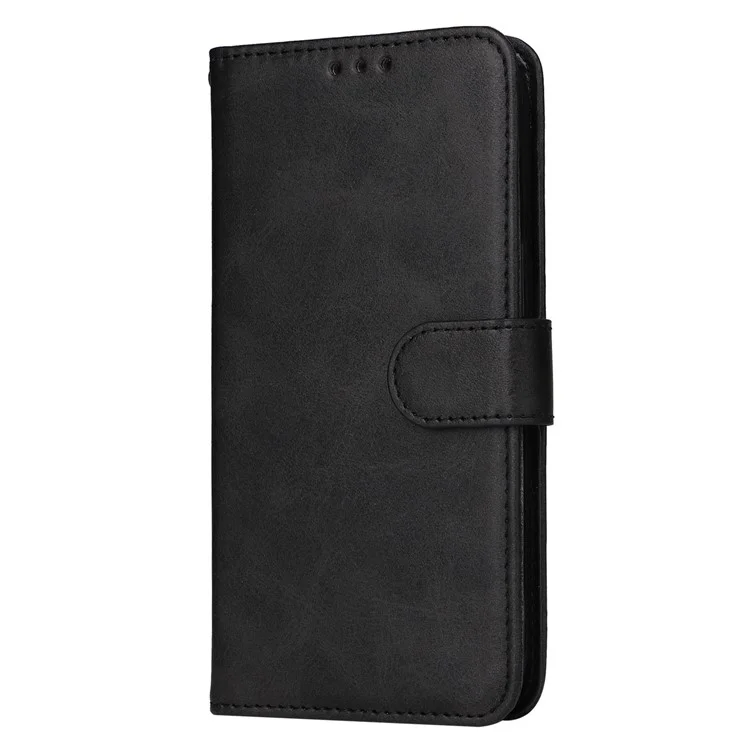 For Honor 200 Lite Case Calf Texture Leather Wallet Card Slots Magnetic Buckle Phone Cover - Schwarz