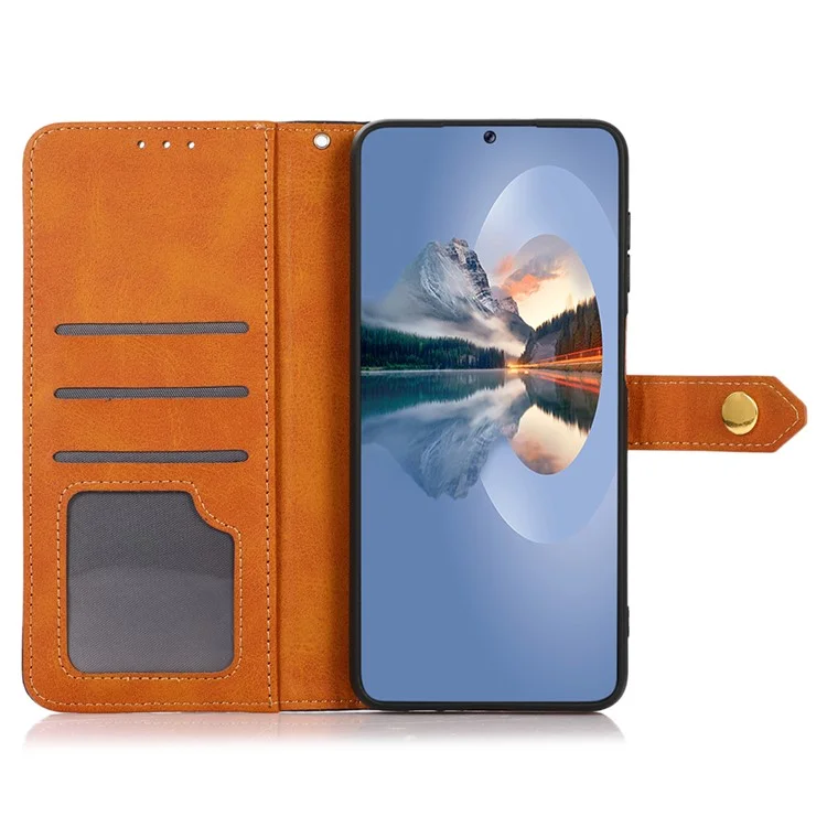 KHAZNEH Para Sony Xperia 1 VI Capa Magnética Flip PU Leather Stand Capa de Telefone Celular - Preto