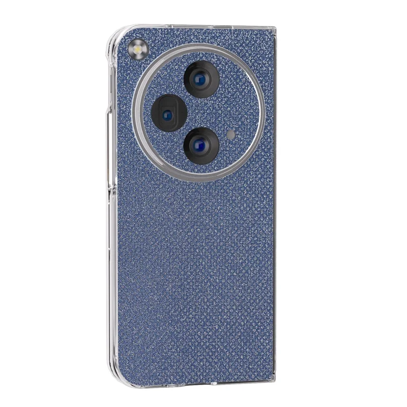 For Oppo Find N3 5G / OnePlus Open Phone Cover Matte Edge Diamond Textured PU+PC Case - Blue