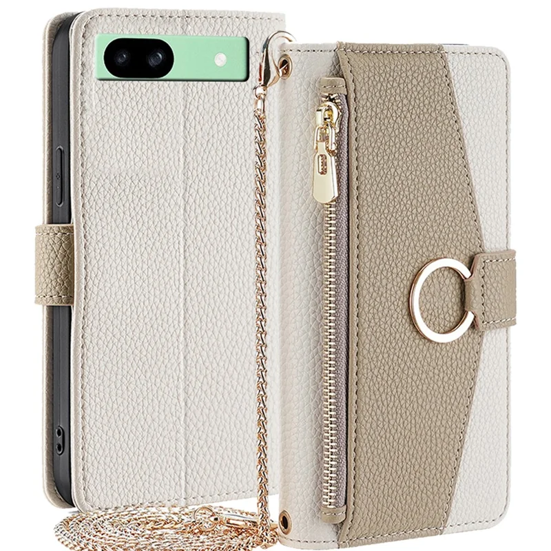 Per Google Pixel 8a Phone Case Stand Leather Flip Cover con specchio, accessori per cellulari all'ingrosso - Bianco