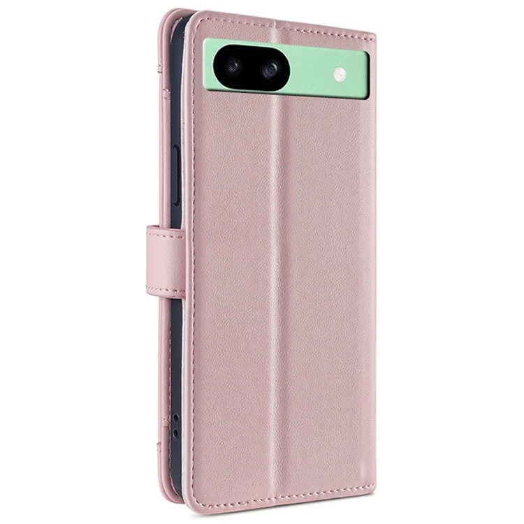 Para Capa Protetora da Carteira de Couro PU do Google Pixel 8a Phone - Rosa
