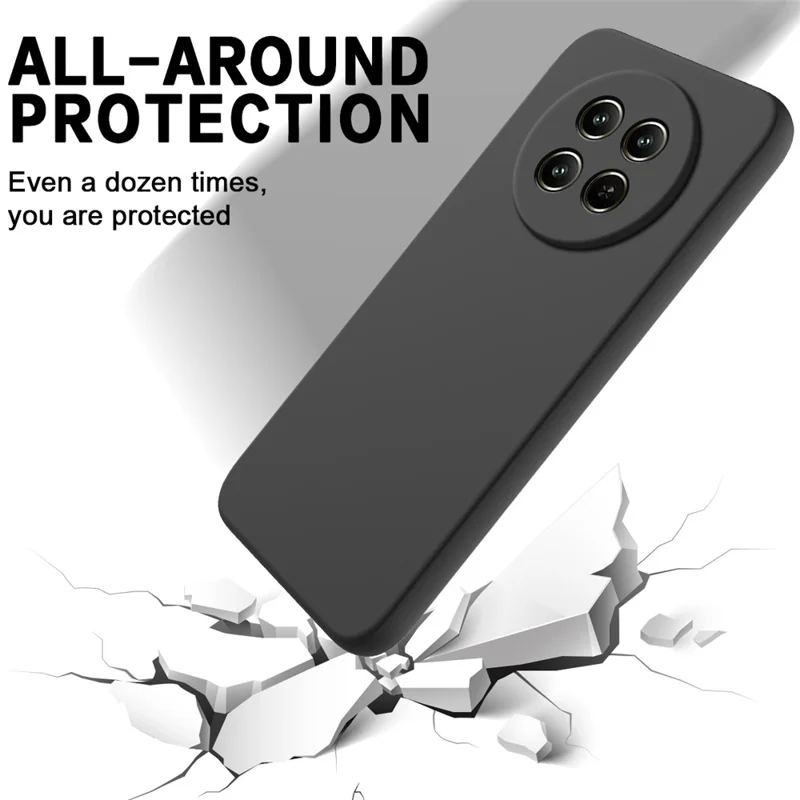For Realme Narzo 70x 5G Drop Resistant Liquid Silicone Phone Cover Mobile Accessories   - Black