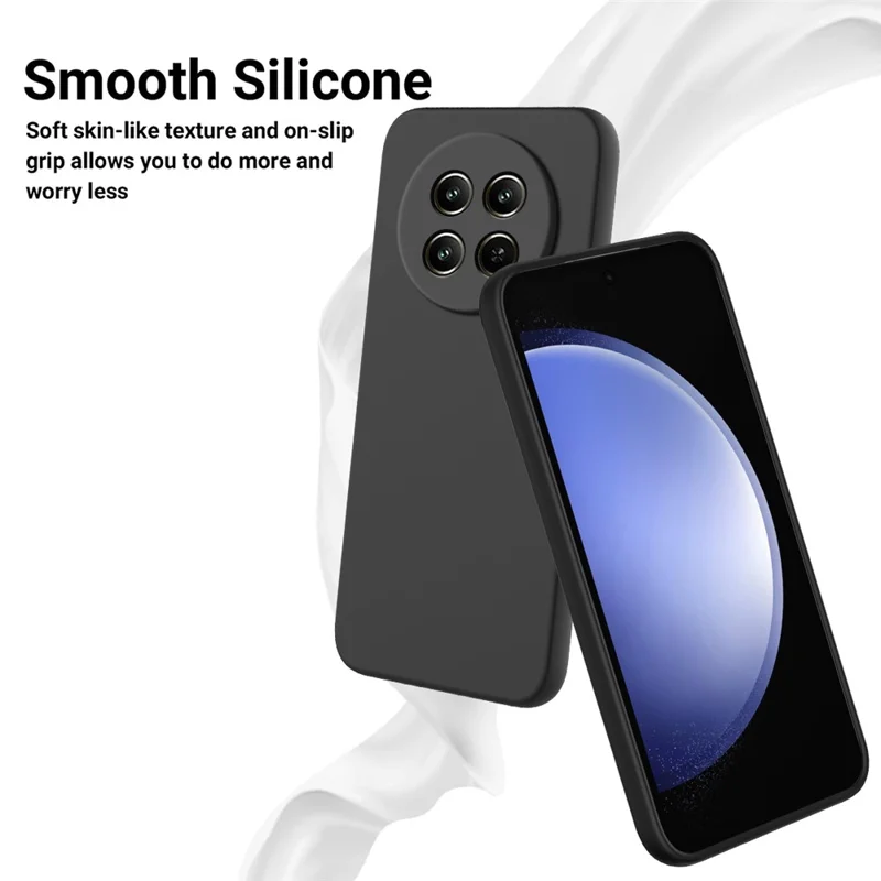 For Realme Narzo 70x 5G Drop Resistant Liquid Silicone Phone Cover Mobile Accessories   - Black