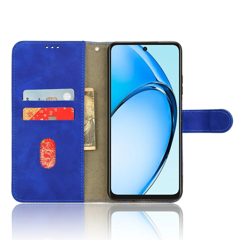 For Oppo A60 4G Case Skin-Touch Feeling PU Leather+TPU Phone Cover with Wallet - Blue
