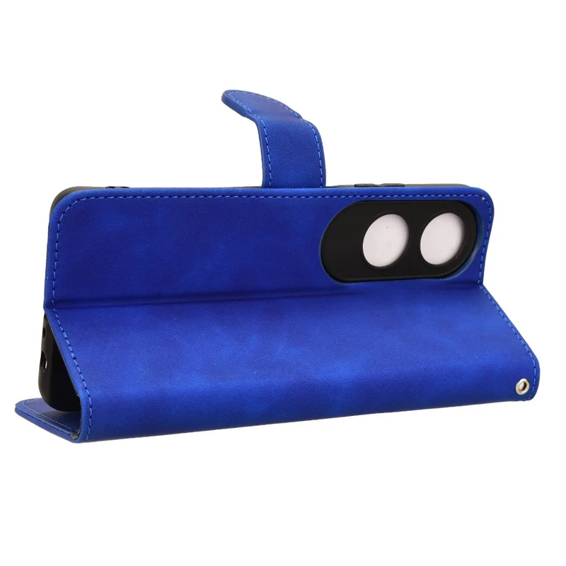 For Oppo A60 4G Case Skin-Touch Feeling PU Leather+TPU Phone Cover with Wallet - Blue