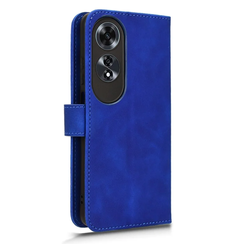 For Oppo A60 4G Case Skin-Touch Feeling PU Leather+TPU Phone Cover with Wallet - Blue