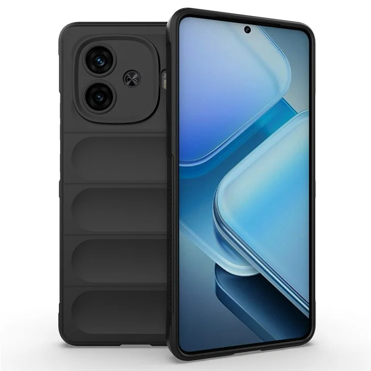 For vivo iQOO Z9 Turbo 5G Case Anti Scratch Soft TPU Rugged Back Phone Cover - Black