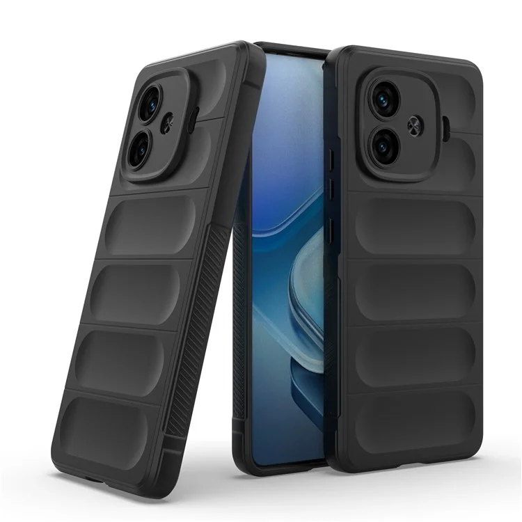 For vivo iQOO Z9 Turbo 5G Case Anti Scratch Soft TPU Rugged Back Phone Cover - Black