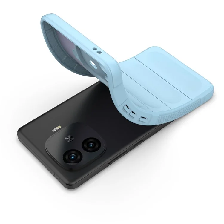 For vivo iQOO Z9 Turbo 5G Case Anti Scratch Soft TPU Rugged Back Phone Cover - Baby Blue