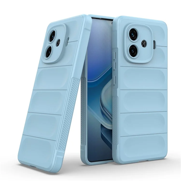 For vivo iQOO Z9 Turbo 5G Case Anti Scratch Soft TPU Rugged Back Phone Cover - Baby Blue