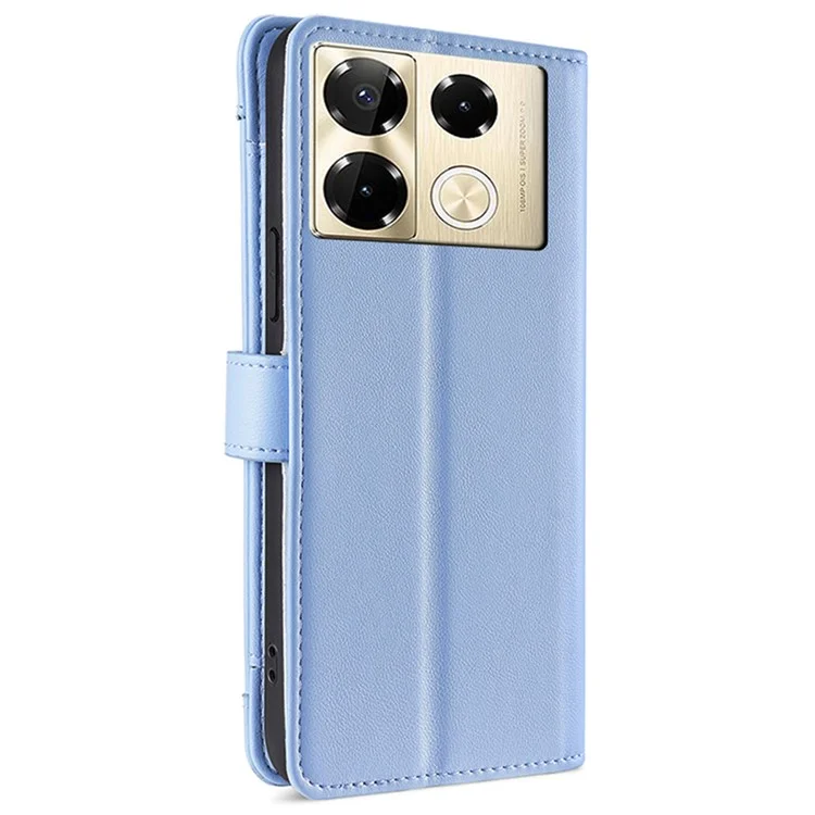 For Infinix Note 40 Pro 4G Crossbody Phone Case PU Leather Wallet Zipper Phone Cover - Blue