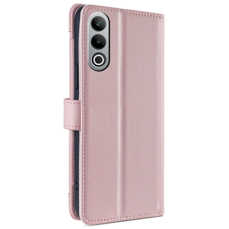For OnePlus Nord CE4 5G Case Shock-Absorbent Leather Phone Cover with Zipper Wallet - Pink