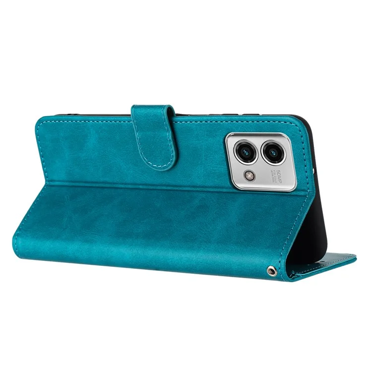 For Motorola Moto G Stylus 5G (2023) Case Leather Folding Stand Phone Cover with Wrist Strap - Green