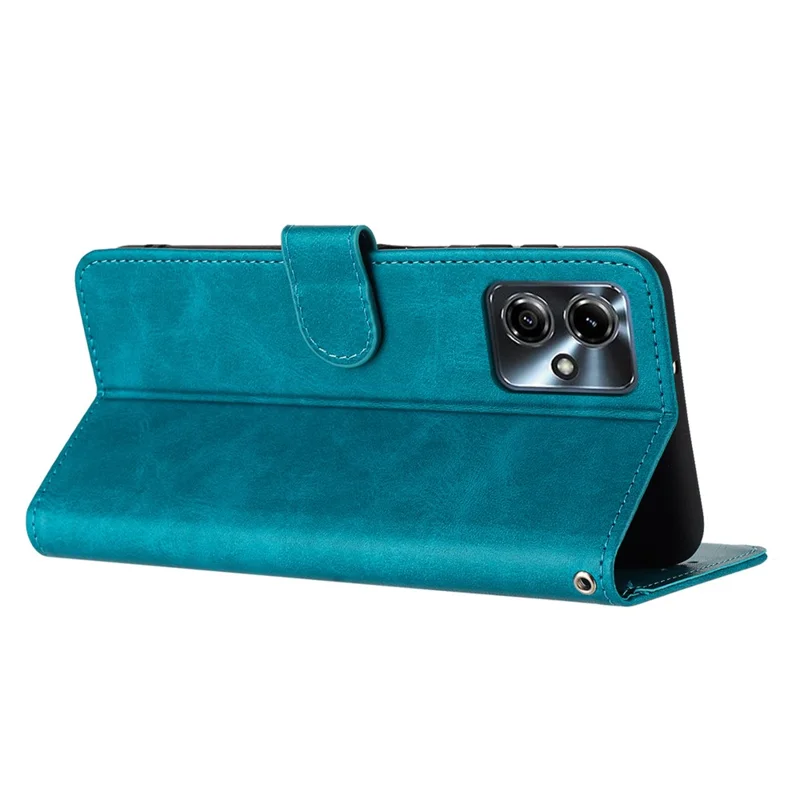 For Motorola Moto G14 4G Case Folding Stand Anti-shock Leather Wallet Phone Cover - Green