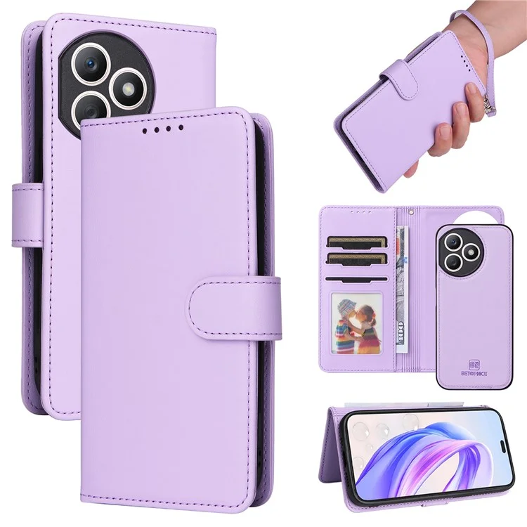 BETOPNICE 005 For Honor X50i+ 5G Case 2-en-1 Funda de Teléfono de Cuero Magnética Desmontable - Morada