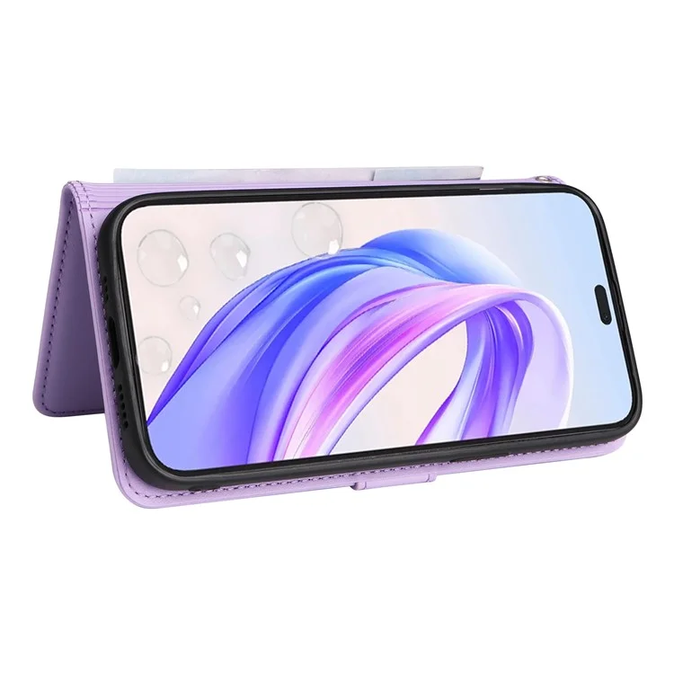 BETOPNICE 005 For Honor X50i+ 5G Case 2-en-1 Funda de Teléfono de Cuero Magnética Desmontable - Morada