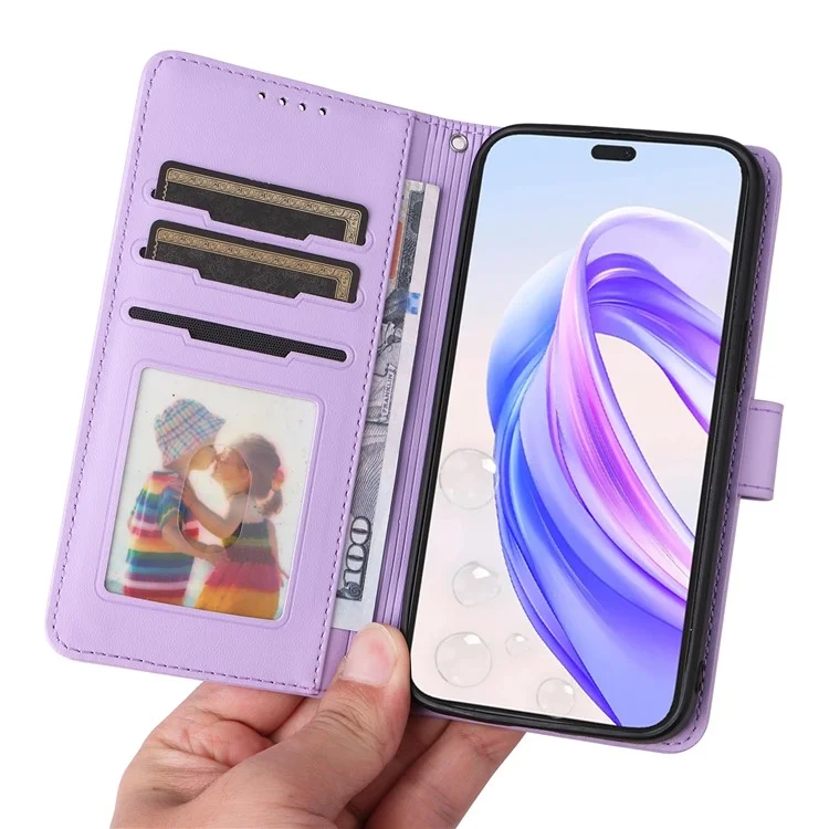 BETOPNICE 005 For Honor X50i+ 5G Case 2-en-1 Funda de Teléfono de Cuero Magnética Desmontable - Morada