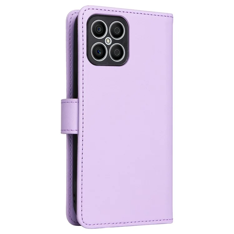 BETOPNICE 005 For Honor X8 4G / X30i / Play6T Pro Lederhülle Brieftasche Abnehmbare Magnetische Handyhülle - Lila