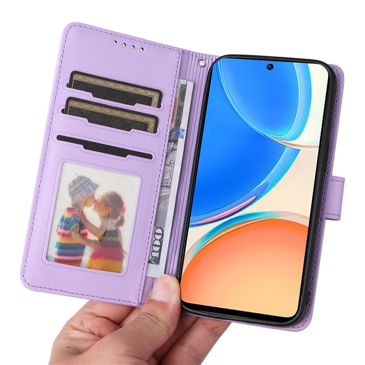 BETOPNICE 005 For Honor X8 4G / X30i / Play6T Pro Lederhülle Brieftasche Abnehmbare Magnetische Handyhülle - Lila