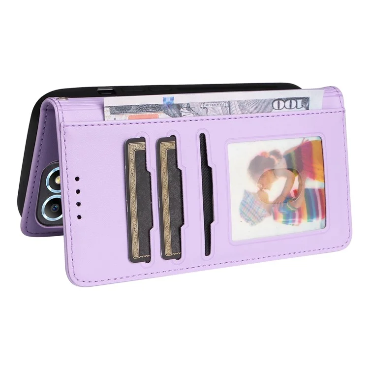 BETOPNICE 005 For Honor X8 5G / X6 4G / Play6C 4G / X6s 4G / 70 Lite / X8a 5G Capa Carteira Destacável de Couro para Telefone - Roxo