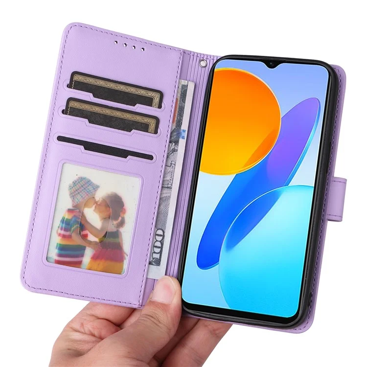 BETOPNICE 005 For Honor X8 5G / X6 4G / Play6C 4G / X6s 4G / 70 Lite / X8a 5G Capa Carteira Destacável de Couro para Telefone - Roxo