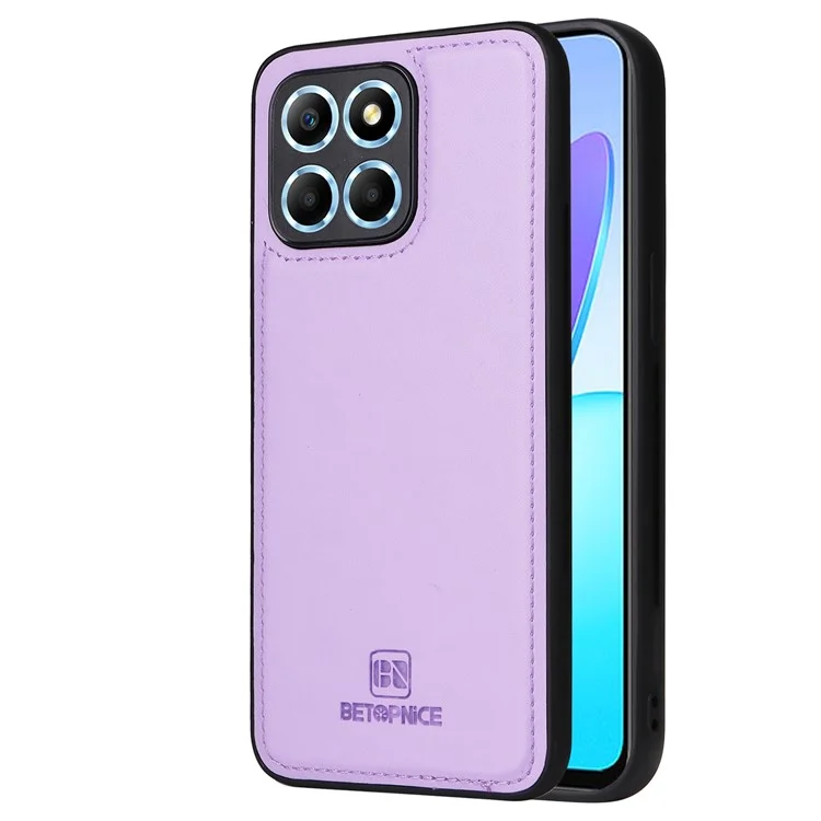 BETOPNICE 005 For Honor X8 5G / X6 4G / Play6C 4G / X6s 4G / 70 Lite / X8a 5G Capa Carteira Destacável de Couro para Telefone - Roxo