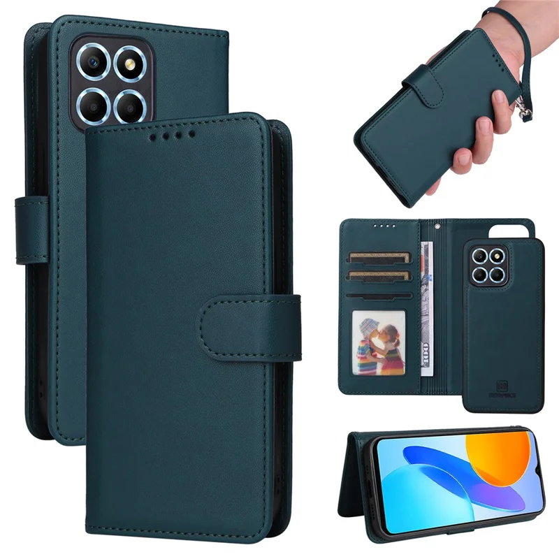 BETOPNICE 005 Für Honor X8 5G / X6 4G / Play6C 4G / X6s 4G / 70 Lite / X8a 5G Hülle Abnehmbare Geldbörsen-Leder-Handyhülle - Blau