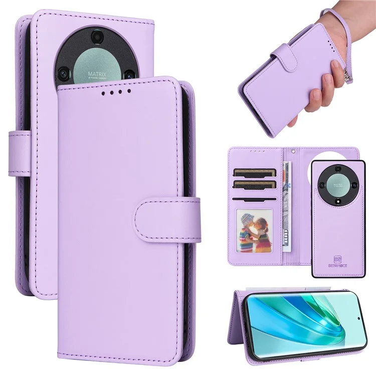 BETOPNICE 005 Capa para Honor X9a 5G / X40 5G / Magic5 Lite 5G - Capa de Couro Destacável 2 em 1 - Roxo