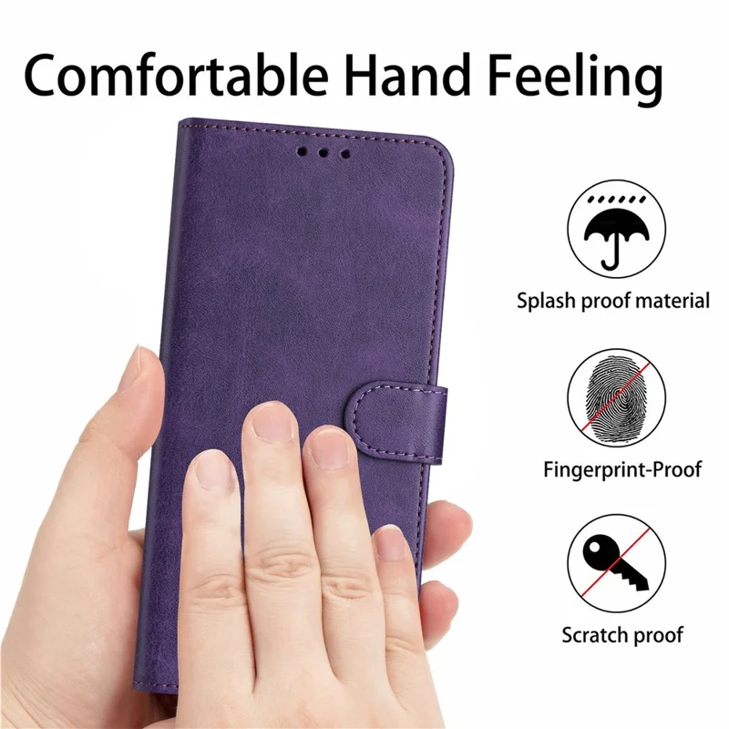 For Xiaomi 14 Case Full Protection Folding Stand Leather Phone Cover with Wallet - Purple