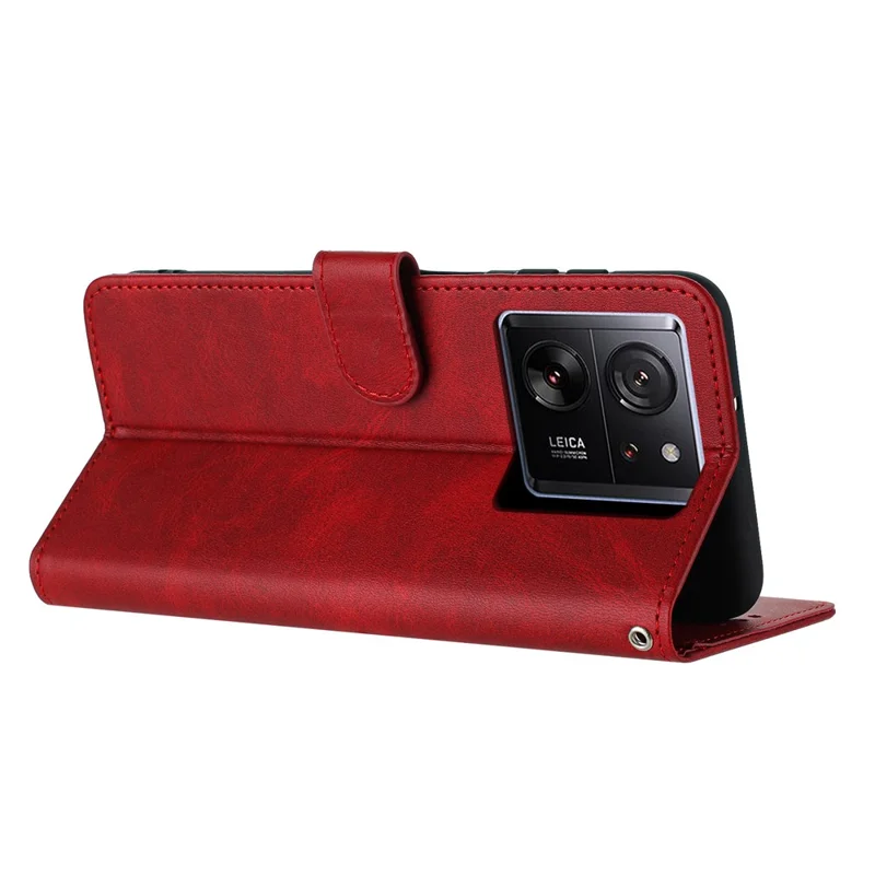 For Xiaomi 13T / 13T Pro / Redmi K60 Ultra Case Leather Wallet Phone Shockproof Cover - Red