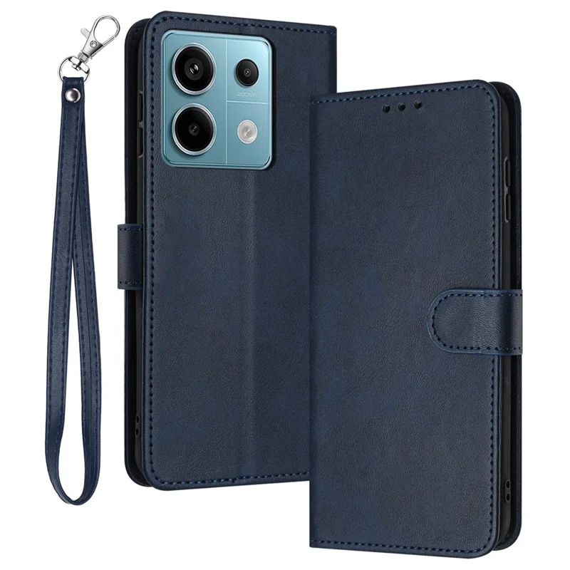 For Xiaomi Redmi Note 13 5G (China) / Redmi Note 13 5G Case Leather Wallet Anti-Fall Phone Cover - Sapphire