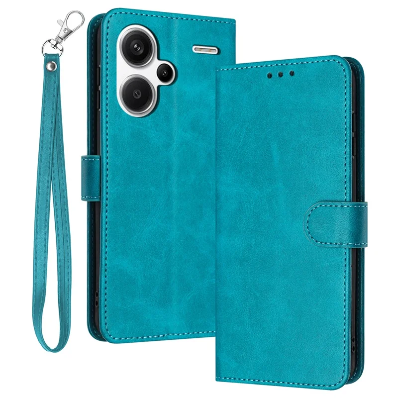 For Xiaomi Redmi Note 13 Pro+ 5G Case Calf Texture Stand Leather Wallet Phone Cover - Green