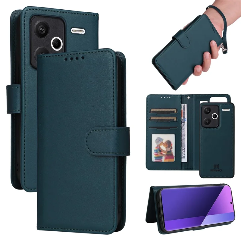 For Xiaomi Redmi Note 13 Pro+ 5G Magnetic Case BETOPNICE Detachable PU Leather Phone Cover with Strap - Blue