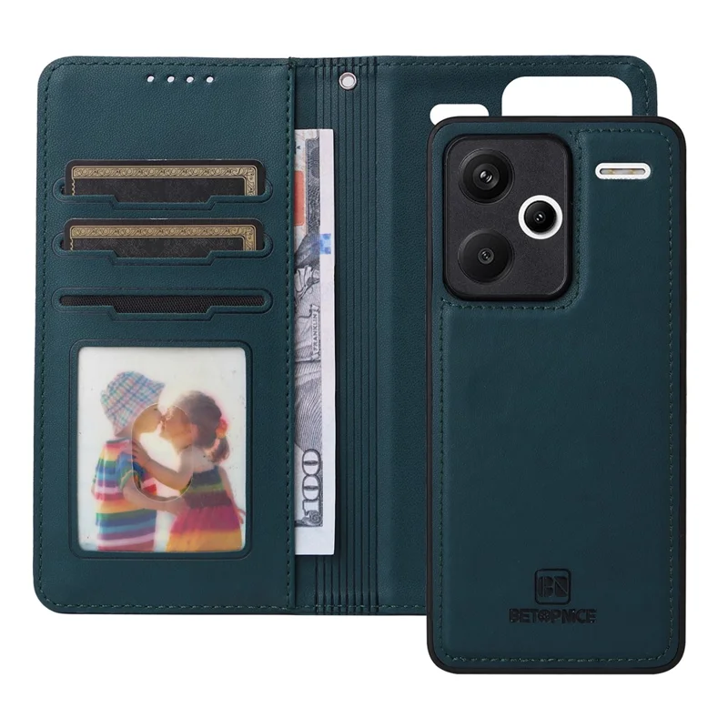 For Xiaomi Redmi Note 13 Pro+ 5G Magnetic Case BETOPNICE Detachable PU Leather Phone Cover with Strap - Blue