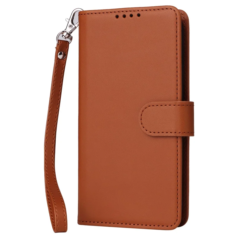 For Xiaomi Redmi Note 13 4G Magnetic Case BETOPNICE Detachable PU Leather Phone Cover with Strap - Brown