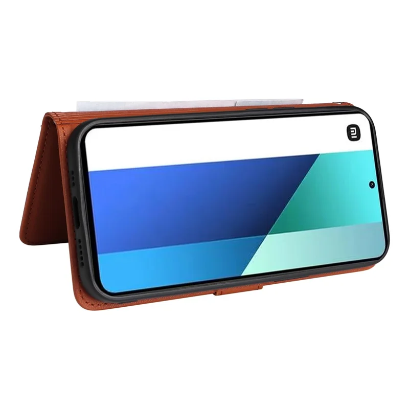 For Xiaomi Redmi Note 13 4G Magnetic Case BETOPNICE Detachable PU Leather Phone Cover with Strap - Brown