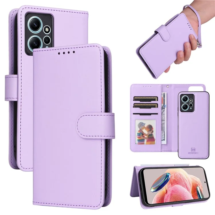 BETOPNICE 005 Per Xiaomi Redmi Note 12 4G Stand Case 2-in-1 Custodia Staccabile in Pelle - Viola