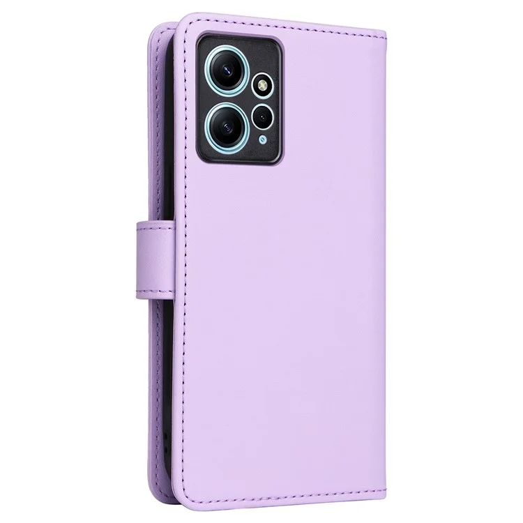 BETOPNICE 005 Per Xiaomi Redmi Note 12 4G Stand Case 2-in-1 Custodia Staccabile in Pelle - Viola