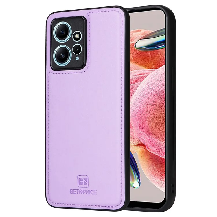 BETOPNICE 005 Per Xiaomi Redmi Note 12 4G Stand Case 2-in-1 Custodia Staccabile in Pelle - Viola