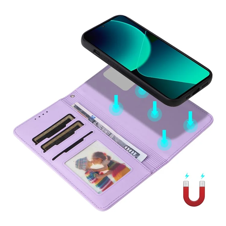 For Xiaomi Redmi K60 Ultra / 13T / 13T Pro Magnetic Case BETOPNICE Detachable PU Leather Phone Cover with Strap - Purple