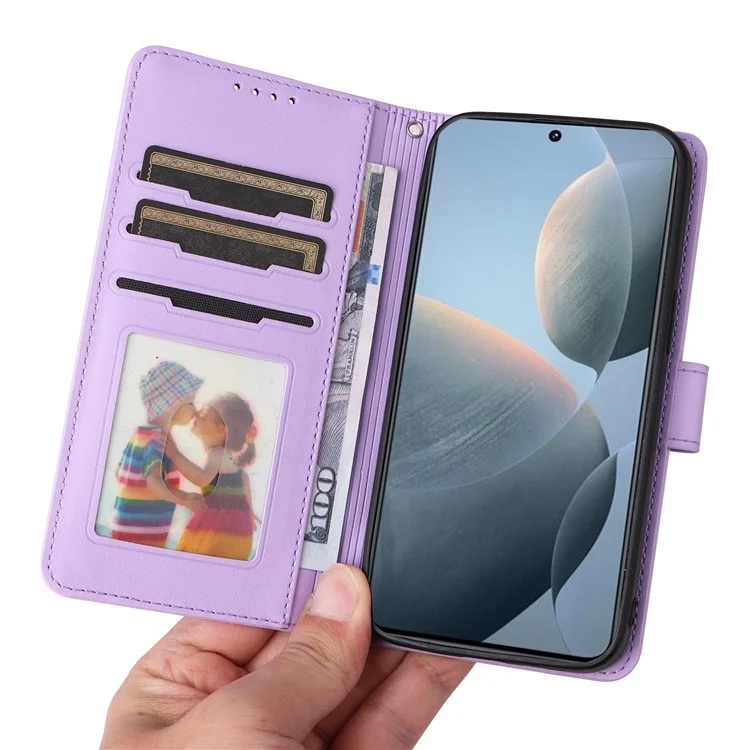 BETOPNICE 005 per Xiaomi Redmi K70E 5G / Poco X6 Pro 5G Custodia da Supporto 2-in-1 Magnetica Staccabile Cover in Pelle per Telefono - Viola