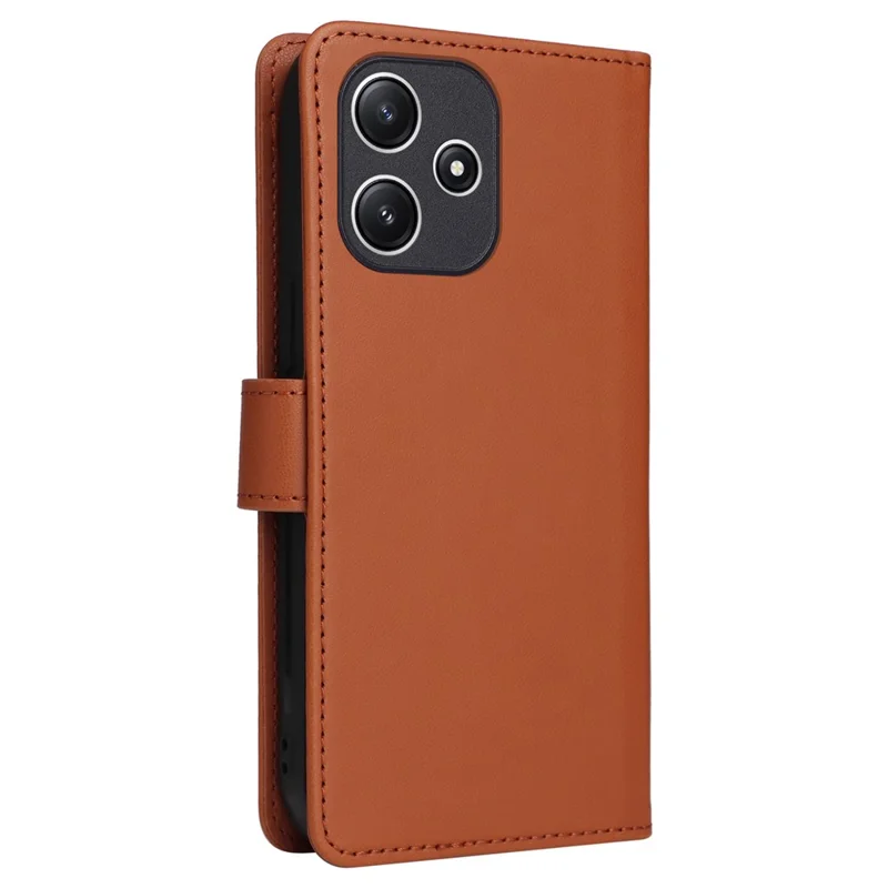 BETOPNICE 005 per Xiaomi Redmi 12 4G / 12 5G (Global) / 12R 4G / Poco M6 Pro 5G Custodia staccabile in pelle per telefono - Marrone