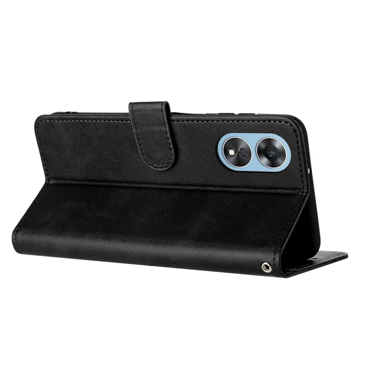 Para Oppo A1 Pro 5G / Reno8 T 5G Caso Fecho Magnético Carteira de Couro Folio Flip Phone Cover - Preto